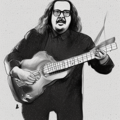 AI drawing of Andres Segovia playing guitar